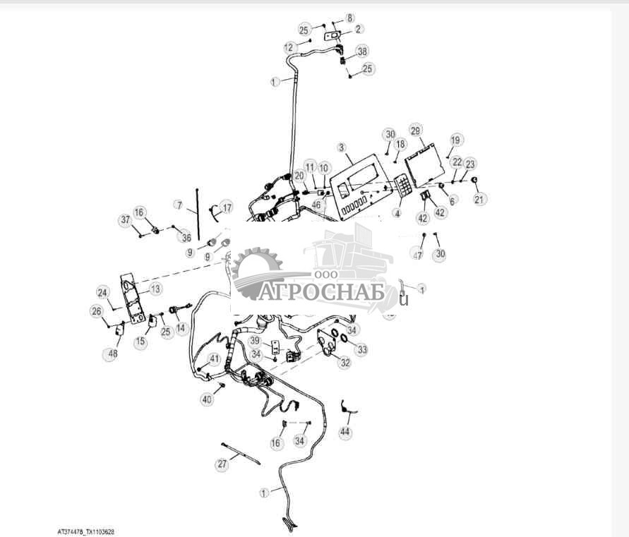 Крепежные детали жгута проводов навеса 